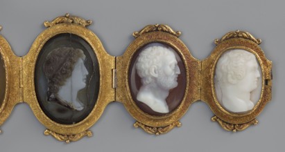 Bracelet with cameos, maker, Roniker, E. purchased. Portraits, gems, goldsmithery; Roman