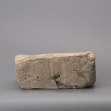 Hypocaust brick with stamp impression, square. From a hypocaust post. Negative stamp, 2nd half of