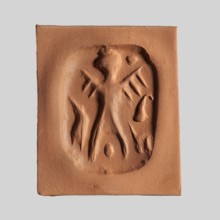 Stamp seal. Rectangular stamp seal with a handle in the form of a protruding ridge along the axis