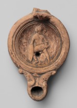 Lamp decorated with a depiction of a gladiator so-called Samnite, unknown Roman workshop, Scen.Gal