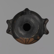 Miniature hydria, Miniature hydria with a disc-shaped foot with a profiled edge, an oval body with