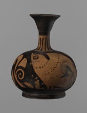 Aryballus lekythos, Ancient Greece, antiquity. Bird iconography. Ceramics; red-figure pottery;