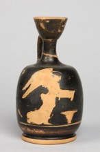 Aryballus lekythos, decoration: on the belly a winged Nike in right profile, dressed in a long