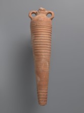 Spindle-shaped amphora, unknown Aswan workshop; 6th–7th century. Kaolin clay pink, Gempeler clay IA