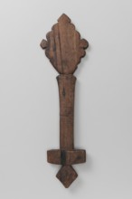Hand-made Ethiopian cross, 20th century. Very schematic design: a rhombus mounted on a shaft topped