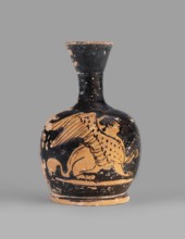 Lekythos with a sphinx. A small Attic red-figure lekythos with a viscous vise? may be