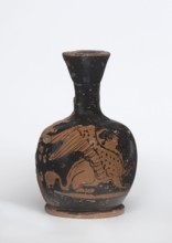 Lekythos with a sphinx. Unknown Attic workshop. Ceramic, Attic red-figure lekythos. A small