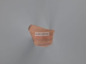 Fragment of a vessel, painted Coptic vessel with figural decoration, Fragment of the body of a