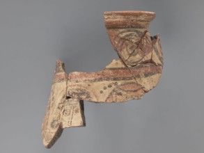 Painted storage vessel, fragment of the upper part of a large storage vessel: the neck and upper