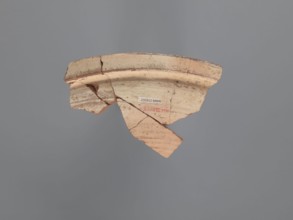 Plate fragment, unknown northern Egyptian workshop; plate/tableware, painted Coptic pottery, Nile