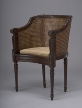 Armchair, Louis XVI style, seat and backrests woven, 18th/19th century; height 81 cm, width 55 cm,