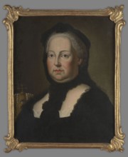 Maria Teresa Habsburg 1717–1780, in mourning attire, unknown author. Bust turned three-quarters to