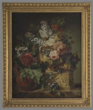 Flowers in stone vases, end of 18th century, painting; height 84.5 cm, width 68.5 cm other