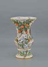 Vase, 19th/20th century, Meissen; vase; diameter 36 cm, base diameter 24 cm., A porcelain vase with