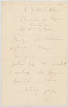 Letter from Tadeusz Makowski 1882–1932 to Maria Mickiewiczówna Maria Mickiewicz, 1868–1952,