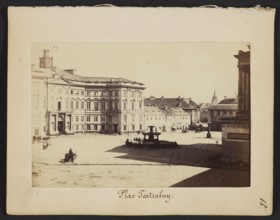 Theatre Square View of the Town Hall and Blanka Palace from Wierzbowa Street towards Castle Square,