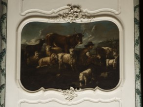 Shepherd's Scene with a Shepherd Milking a Goat, by Philipp Peter Roos 1657–1706. The overall tones