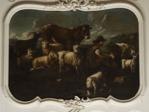 Shepherd's Scene with a Shepherd Milking a Goat, Philipp Peter Roos Rosa di Tivoli 1657–1706.