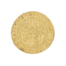 Gdansk ducat of Sigismund I the Old King of Poland; reign 1506–1548, struck in Gdansk, Poland —