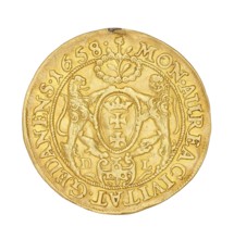 Gdansk ducat; Lesse, Daniel mintmaster, 1656–1685 co-creator; John II Casimir Vasa King of Poland,