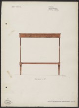 Mahogany table from the furnishings of the Belweder Palace in 1915 — front view at 1:5 scale.