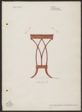 A mahogany table from the furnishings of the Belweder Palace in 1915 — side view in a scale of 1:5.