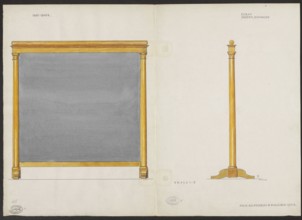 Ash wood screen from the furnishings of the Belweder Palace in 1915 — front and side views in a