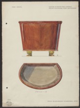 Fireplace wood vessel made of mahogany with bronzed legs from the furnishings of the Belweder
