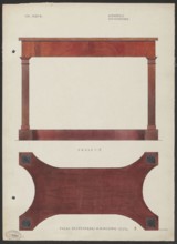 Mahogany console from the furnishings of the Belweder Palace in 1915 — front and bottom views at