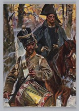Reproduction of a painting: Wojciech Kossak 1856-1942, Officer and Drummer in the Battle of