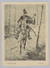 Watercolor reproduction: Wojciech Kossak 1856–1942, Hussar; painting reproduction by Richard Bong
