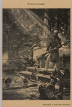 Reproduction of a painting: Wojciech Kossak 1856–1942, General Józef Sowinski in the Wola Church;