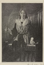Reproduction of a painting: Stanislaw Bienkiewicz 1855–1930, Saint Cecilia; painting; Polish