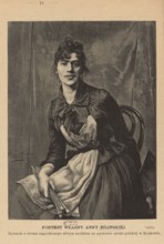 Reproduction of a painting: Anna Bilinska-Bohdanowicz 1857–1893, Self-portrait; woodcut