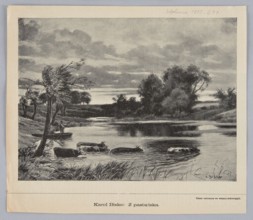 Reproduction of a painting: Karol Biske 1863–1928, From the Pasture; painting; Polish painting;