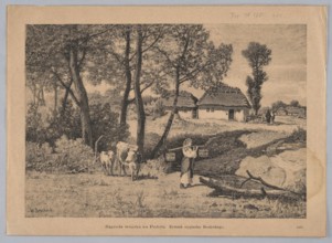 A rural farm in Podolia; painting by Walery Brochocki 1847–1923, 1885; reproduction/graphic press