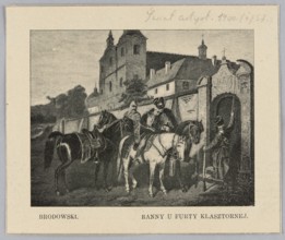 Reproduction of a painting: Józef Brodowski 1828–1900, Wounded at the Monastery Gate; painting,