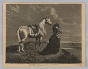Amazon; woodcut reproduction after a painting by Józef Brodowski 1828–1900; woodcutter: L.