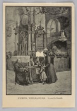 Reproduction of a drawing: Aleksander Brzostek 1866-1911; painting; Polish painting; Easter;