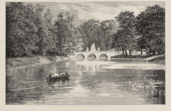 Reproduction of a drawing: Feliks Brzozowski 1836–1892, Monument to King Jan Sobieski on the bridge