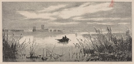 Lake Goplo; Feliks Brzozowski 1836–1892 draughtsman/author; unknown woodcut artist author; boats;