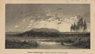 Mindaugas Mountain; 1882; drawing by Feliks Brzozowski 1836–1892, reproduced by Angerer & Göschl
