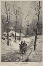 Test of Luck; 1882, woodcut illustration by Aleksander Malinowski after Feliks Brzozowski; depicts