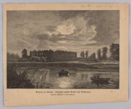 Evening after the rain Ruins of Krupe Castle on the Wieprz River; Brzozowski, Feliks 1836–1892