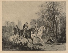 Reproduction of a painting: Jan Chelminski 1851–1925, Horse Ride in the Park; painting; Polish
