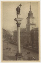 Warsaw. Castle Square, Jan Bulhak 1876–1950 photographer; St. Wojciech Printing House and Bookstore