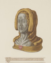 Silver head of Sister Mary Magdalene of Stobnica; illustration from Patterns of medieval art and
