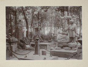 Tombstone of the composer Ignacy Komorowski 1824–1857 at Powazki Cemetery, Warsaw. Photograph glued