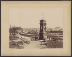 Vilnius - a chapel on Snipiszki, in the background a panorama of the city; Józef Czechowicz