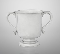 Two-eared vase, made by Hutton & Sons Ltd goldsmith and silversmith firm; fl. 1800–1930. Vase on a